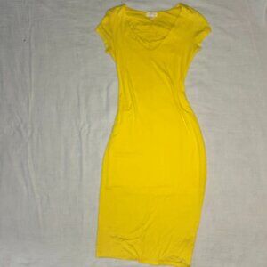 SEE YOU MONDAY Los Angeles Bodycon Midi Yellow Dress WOMENS MEDIUM